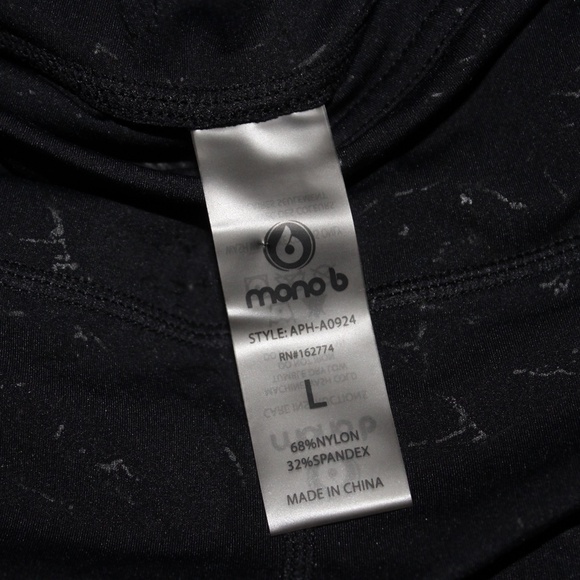 Mono B High Waisted Black Leggings Metallic Foil Overlay - Picture 4 of 4